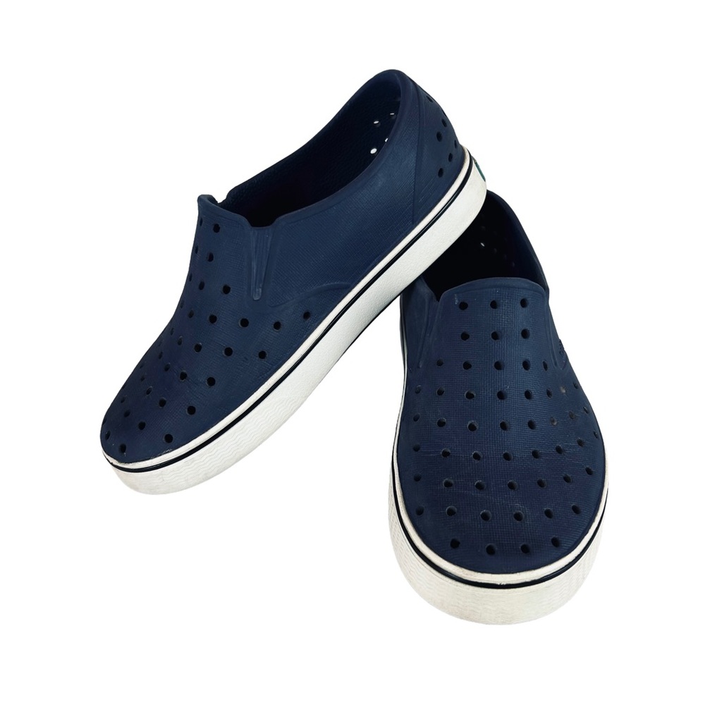 Native Shoes Miles Slip-On Navy Blue Perforated EVA Foam Casual Shoes Kids C13